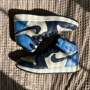 Nike Blue and Cream High-Top Sneakers